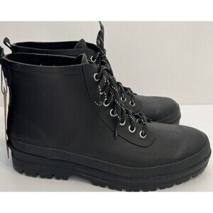 Chooka Redmond Hiker Black Rubber Lug Sole Ankle Boot New Size 10